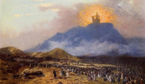 After the Exodus, God appeared before the Israelites on the summit of Mount Sinai. Painting by the nineteenth-century French artist Jean-Léon Gérôme.